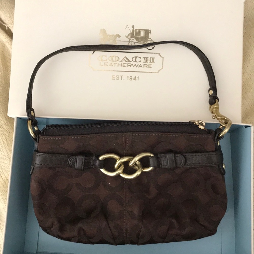 Brown Coach small shoulder purse